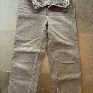 Everlane Way-High Jean, charcoal wash. Cropped length.